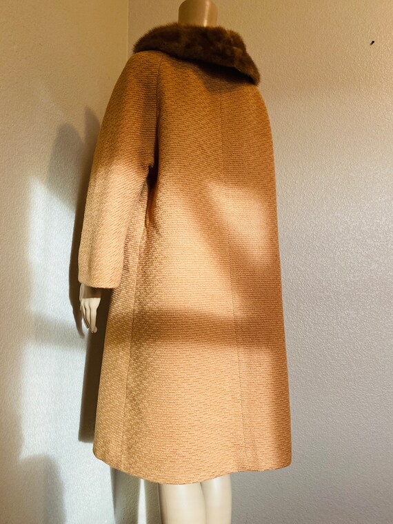 CUTE Vintage 1950's Coat With Furry Collar, Origi… - image 7