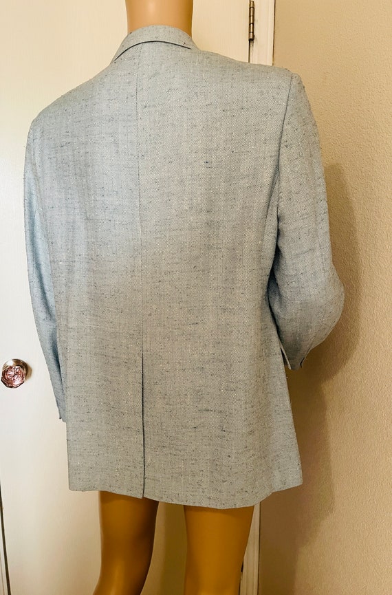 LOVELY Pale Blue Silk/Rayon 1980's Mens Jacket (M… - image 3