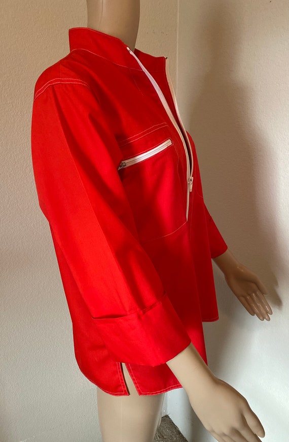 CUTE Vintage 1960's Red Jacket / Shirt Made In US… - image 6