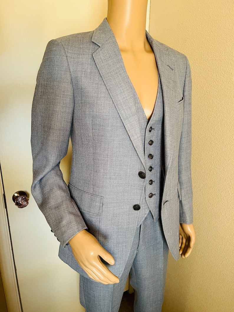 LOVELY Pale Blue Vintage Mens 3 Piece Suit Made in USA for Austen Reed ...