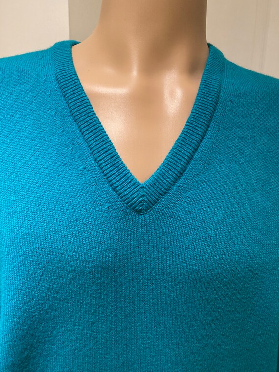 LOVELY Vintage 80's Turquoise Lambswool Jumper Ma… - image 4