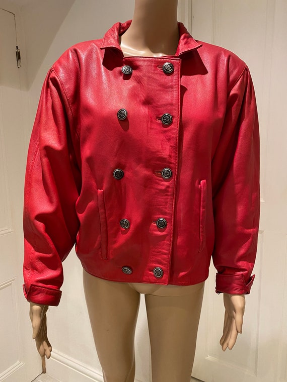 BEAUTIFUL Vintage 1980's Red Leather Womens Jacke… - image 7
