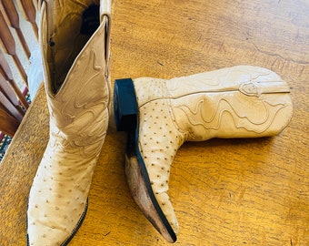 NICE Pair Of Mens Ostrich Cowboy Boots Made By 'Wild West' Boots - Great!!