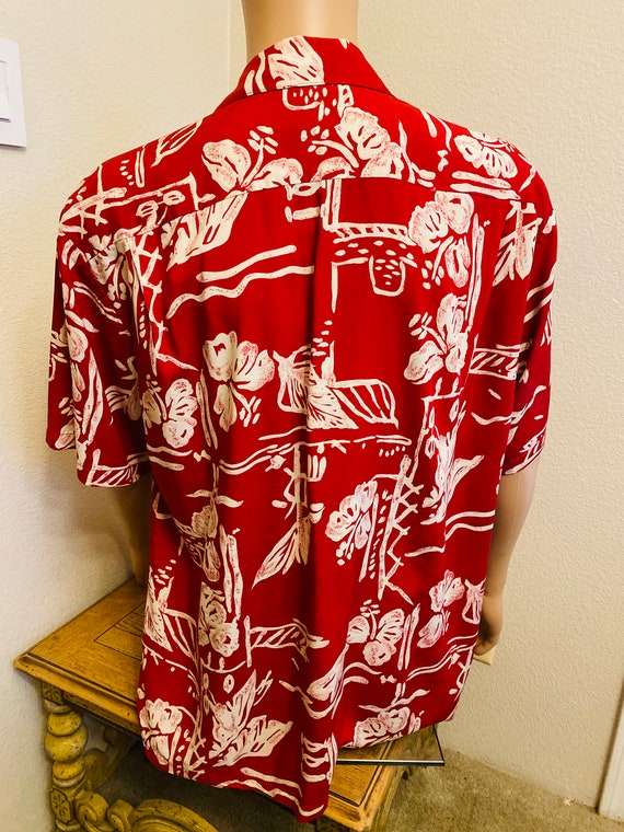 LOVELY Mens Red & White Hawaiian Shirt Made In HA… - image 5
