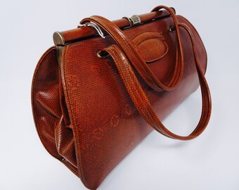 LOVELY Vintage 1950's Leather Handbag MADE In England - Stunning!!