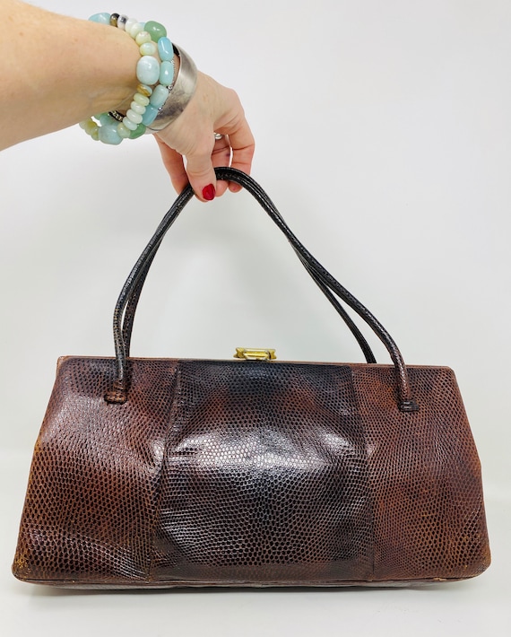 BEAUTIFUL Vintage 1940's Snakeskin Handbag Made In