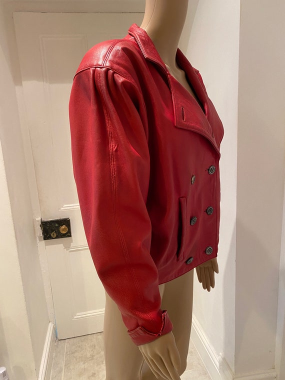 BEAUTIFUL Vintage 1980's Red Leather Womens Jacke… - image 6