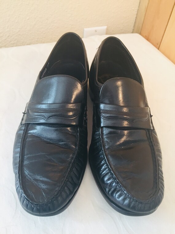 NICE Pair Of Mens Black Leather Shoes Made By 'Fl… - image 1