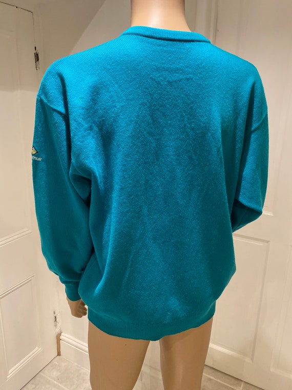 LOVELY Vintage 80's Turquoise Lambswool Jumper Ma… - image 6