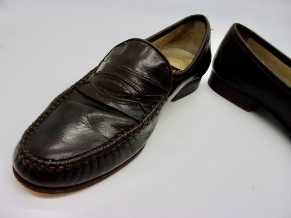 NICE Pair Of Handmade Vintage 'Ennesi' Brown Leat… - image 9