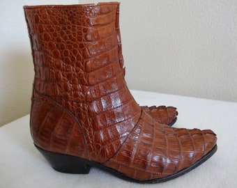 Nice mens vintage ' Corleoni ' Alligator enkellaarzen, gemaakt IN Italië-zool lengte 27cms/breedte 9cms