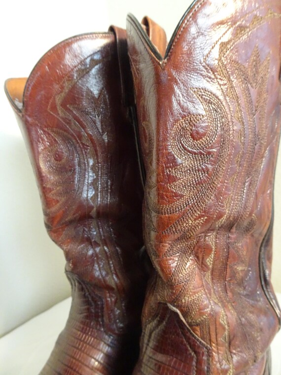 V BEAUTIFUL Vintage 'Dan Post' Cowboy Boots, Snak… - image 3