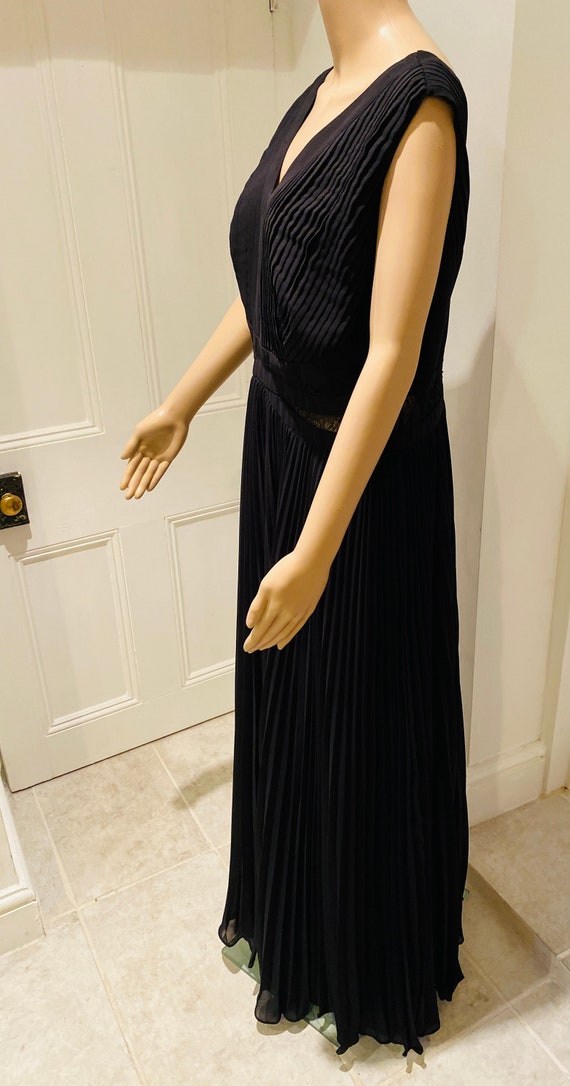 BEAUTIFUL Black Pleated Chiffon Evening Dress Made