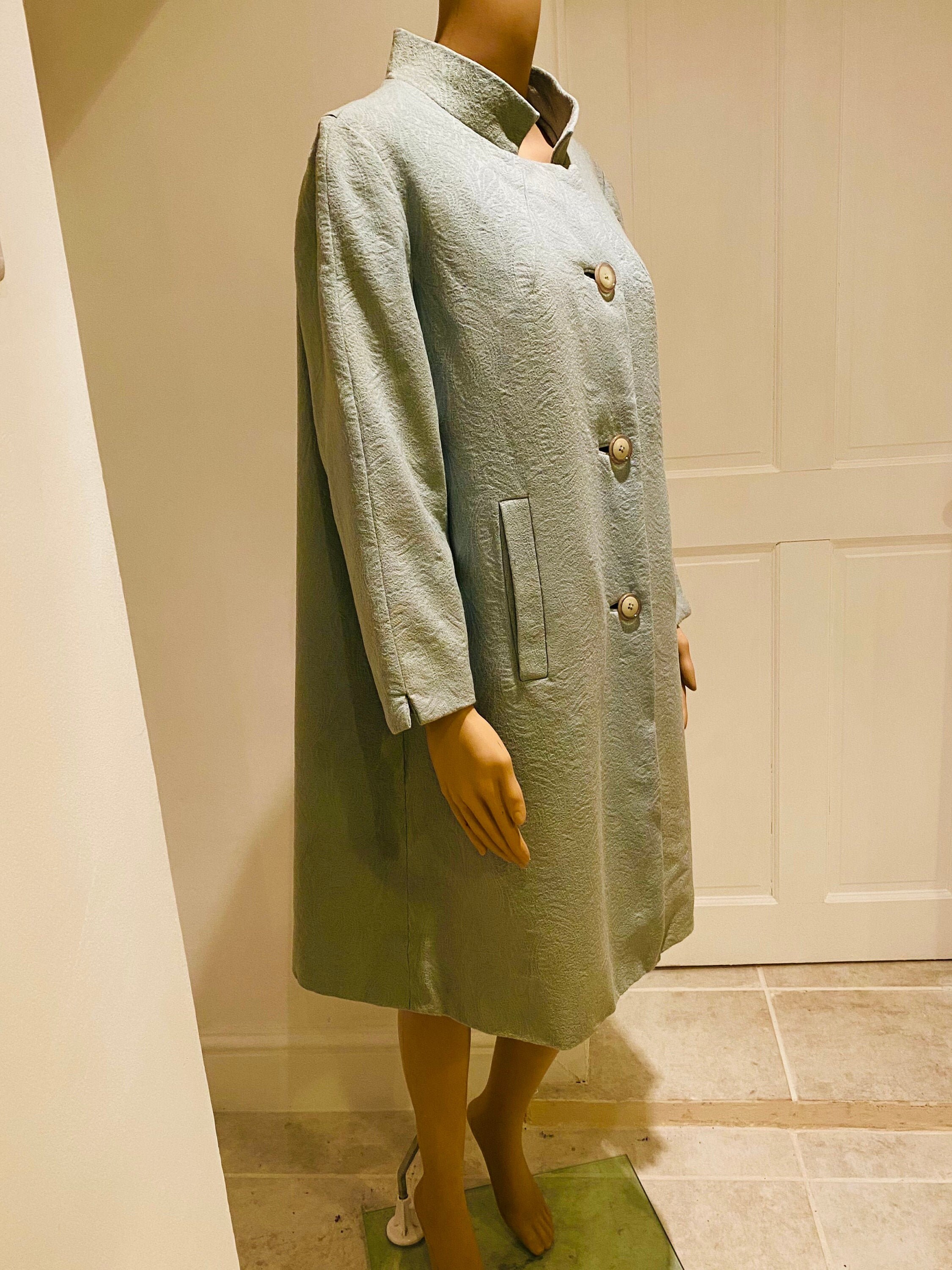 Duck egg blue coat top