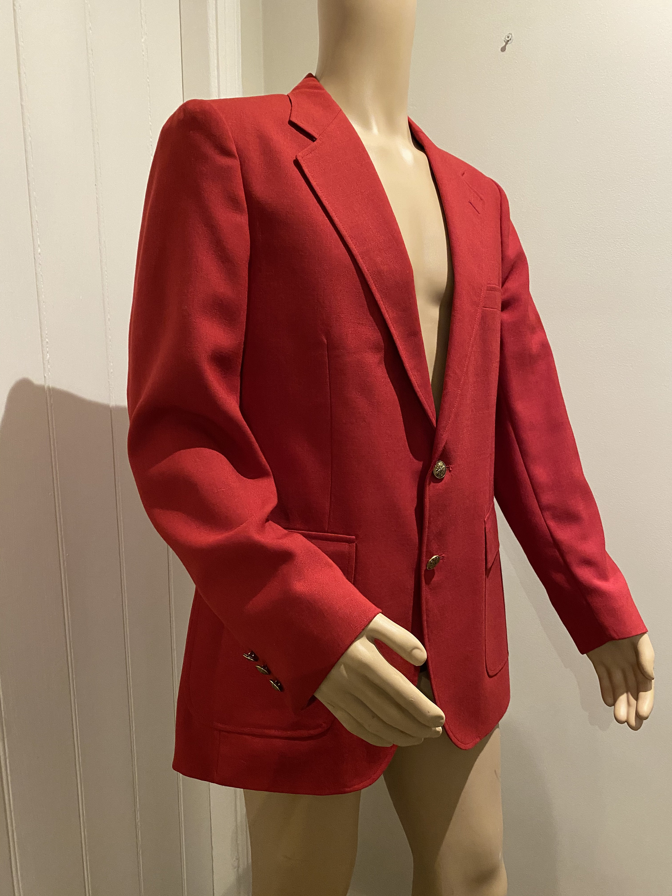 Image of Lovely Vintage 1980’S Red Mens Blazer/Jacket, Made in Usa By ‘Giuseppe Rosato’ - Great For Xmas Season