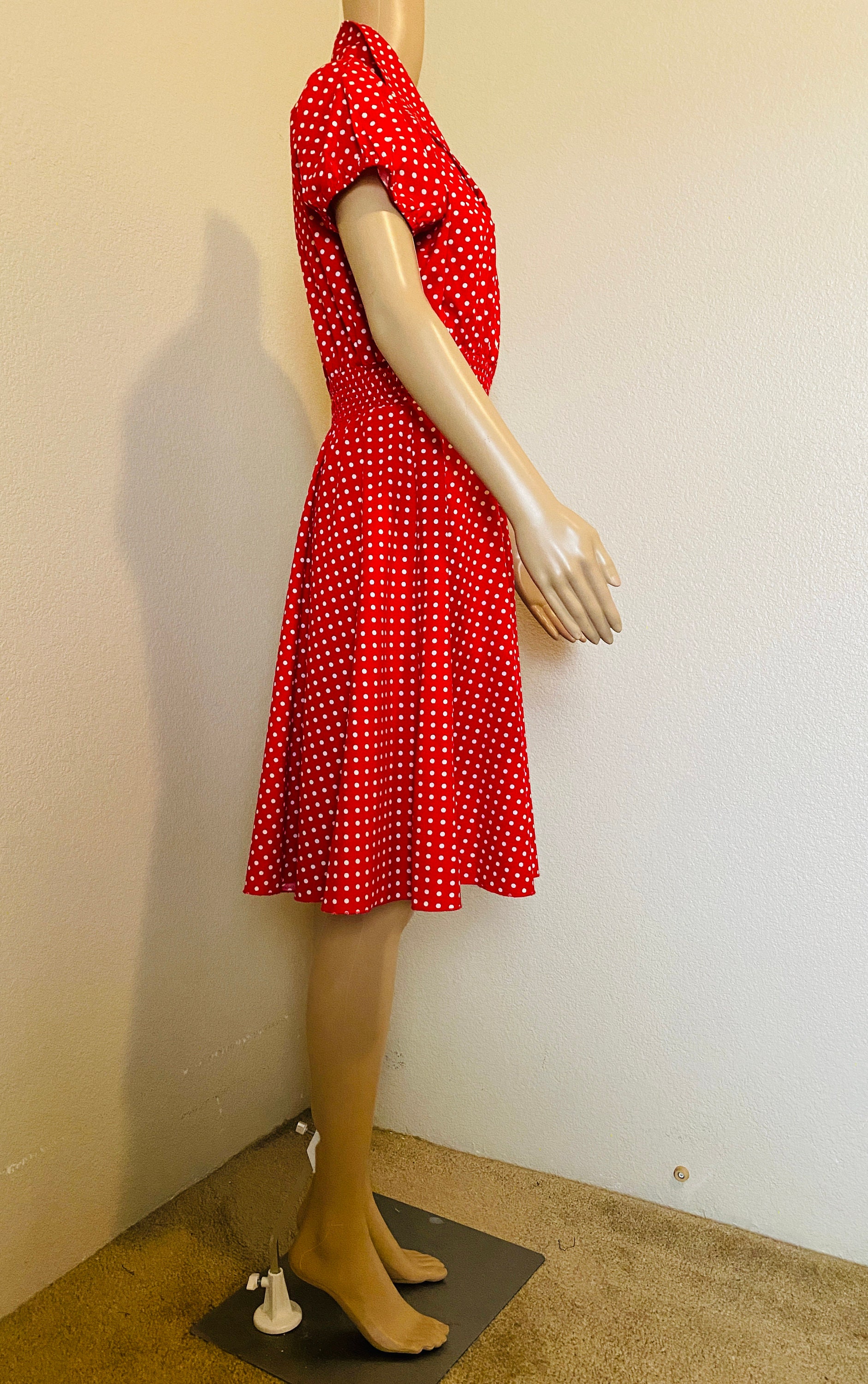 BEAUTIFUL Vintage 1950's Red & White Polka Dot Dress Made in USA by 'sara',  Rockabilly Style - Great!! - Etsy