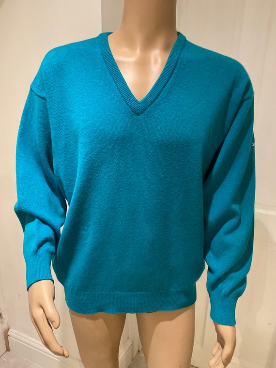 LOVELY Vintage 80's Turquoise Lambswool Jumper Ma… - image 3