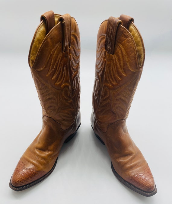 BEAUTIFUL Pair Of Tan Leather 'Tony Mora' Cowboy … - image 2