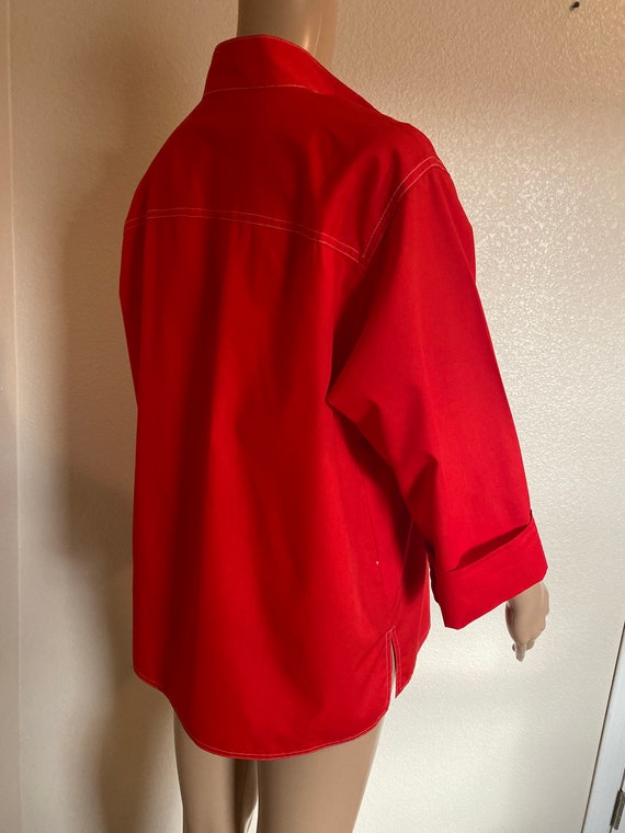 CUTE Vintage 1960's Red Jacket / Shirt Made In US… - image 7