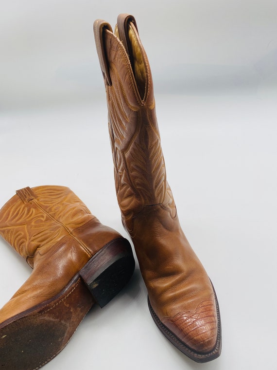 BEAUTIFUL Pair Of Tan Leather 'Tony Mora' Cowboy … - image 4