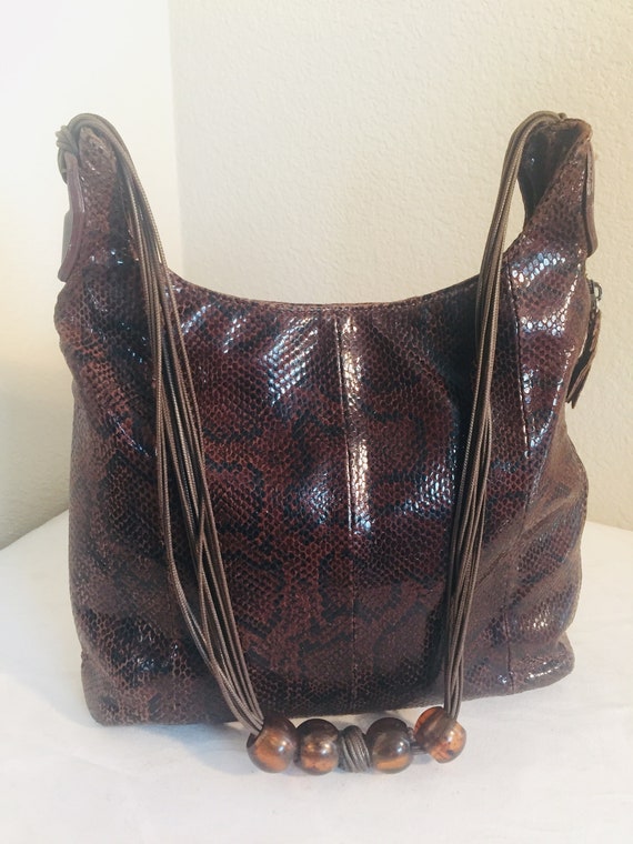 BEAUTIFUL Vintage 1980's Snakeskin Handbag Made In