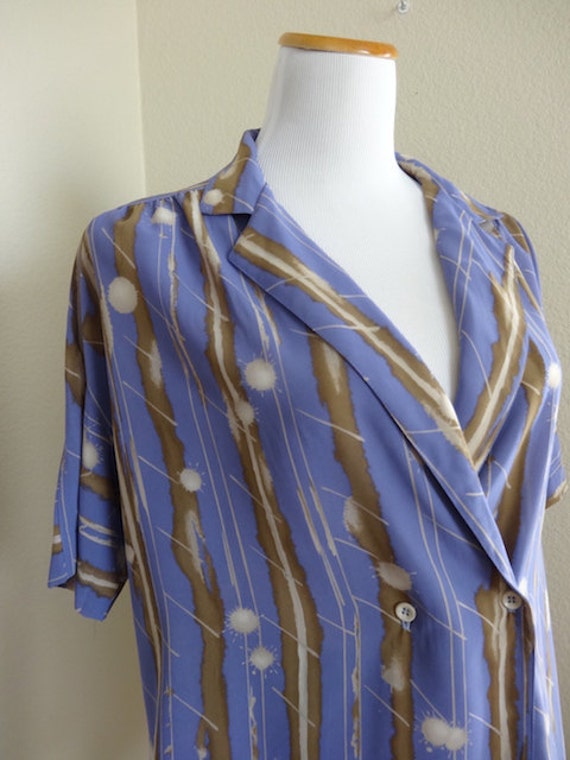 Lovely Purple Vintage Double Breasted 70's Blouse… - image 2