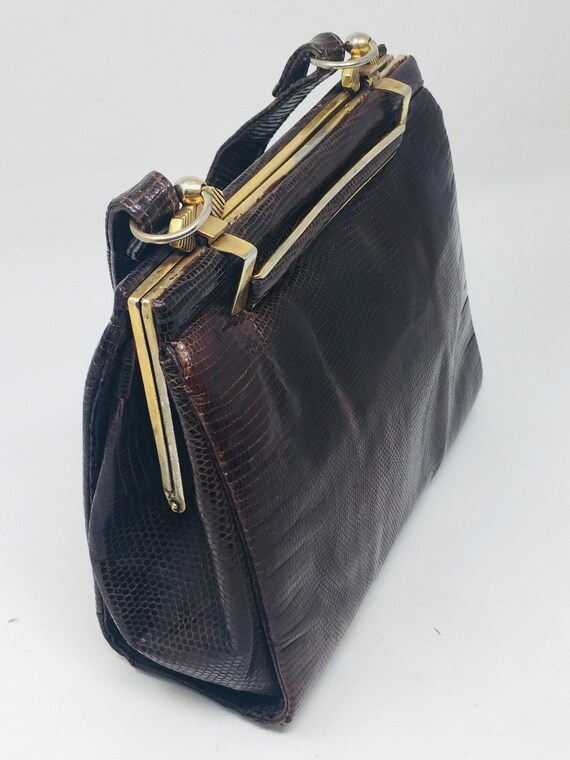 BEAUTIFUL Vintage 1940's Snakeskin Handbag With In