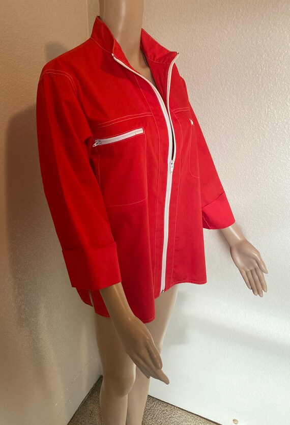 CUTE Vintage 1960's Red Jacket / Shirt Made In US… - image 5