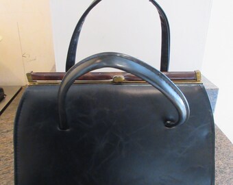 LOVELY 1960's Vintage 1960's Black PVC - Cute!!