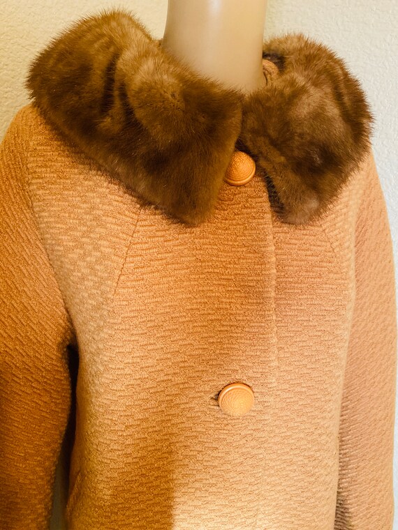 CUTE Vintage 1950's Coat With Furry Collar, Origi… - image 8
