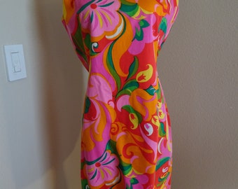 BEAUTIFUL Vintage 1960's Psychedelic Dress - Chest 36", Length 37" - Lovely!!