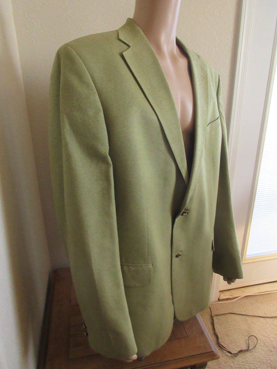 Image of Nice Mens 1980's Green Blazer/Jacket Made in Usa By "Irvine Place - Great