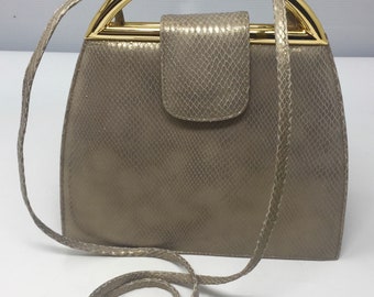 Lovely BNWOT Vintage 1990's Snakeskin 'Russell & Bromley' Snakeskin/Leather handbag Made In SPAIN - CUTE