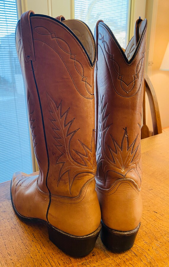 NICE Pair Of Vintage Mens Cowboy Boots Made In US… - image 7
