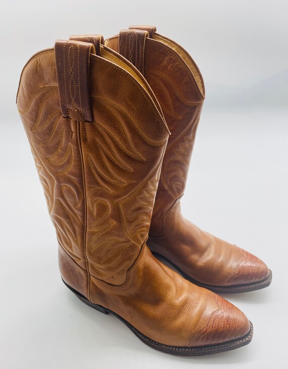 BEAUTIFUL Pair Of Tan Leather 'Tony Mora' Cowboy … - image 3