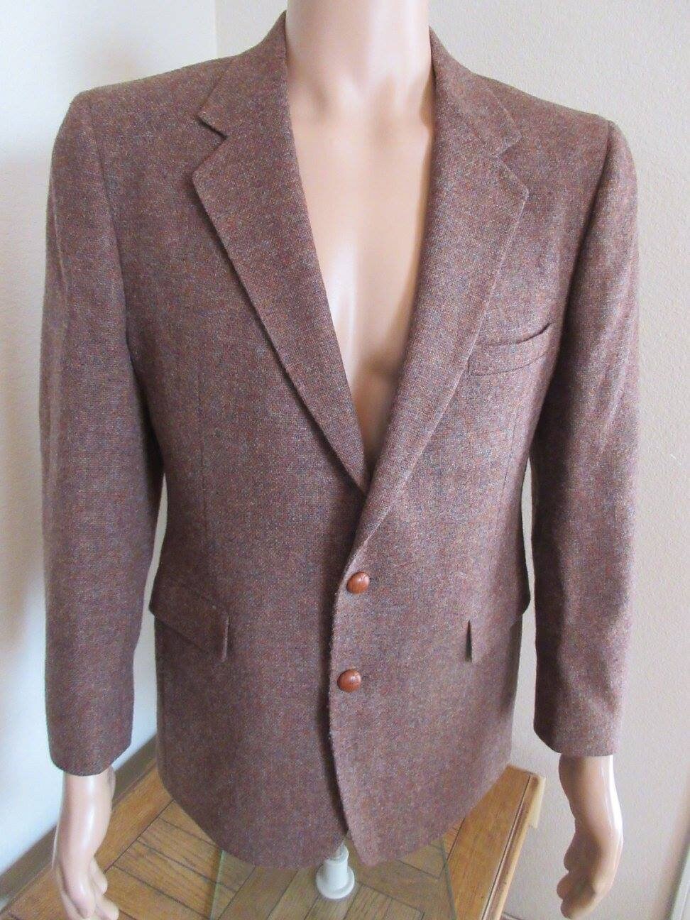 Image of Beautiful Vintage Pure New Wool Mens Blazer/Jacket Made in Usa By "Hardy Amies' - Great