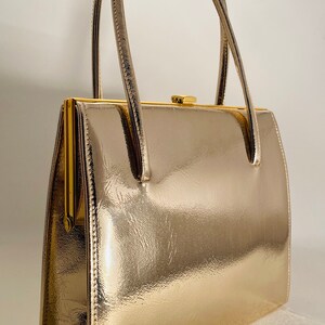 Vintage 1950's Gold Leather Handbag Original Mirror - VERY Cute - BNWOT Never Used!!