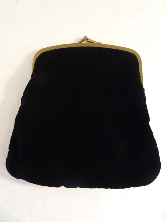 GORGEOUS Vintage 'Ingber' Black Velvet Evening Bag