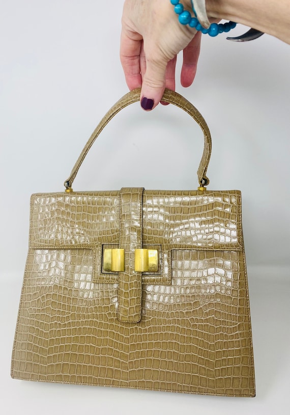 BEAUTIFUL Vintage Leather Handbag Made In ENGLAND 
