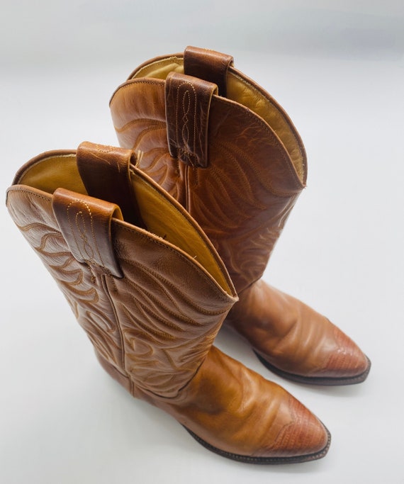 BEAUTIFUL Pair Of Tan Leather 'Tony Mora' Cowboy … - image 1