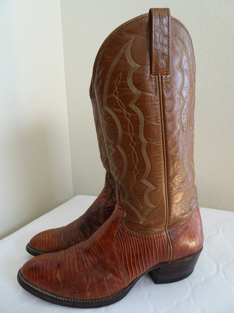 Chisholm/' Handmade Cowboy Boots Made In USA UK Size 8.5 V BEAUTIFUL Vintage /'J