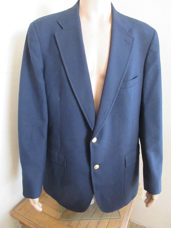 LOVELY Vintage 1980's Mens Navy Blue Blazer Made … - image 2