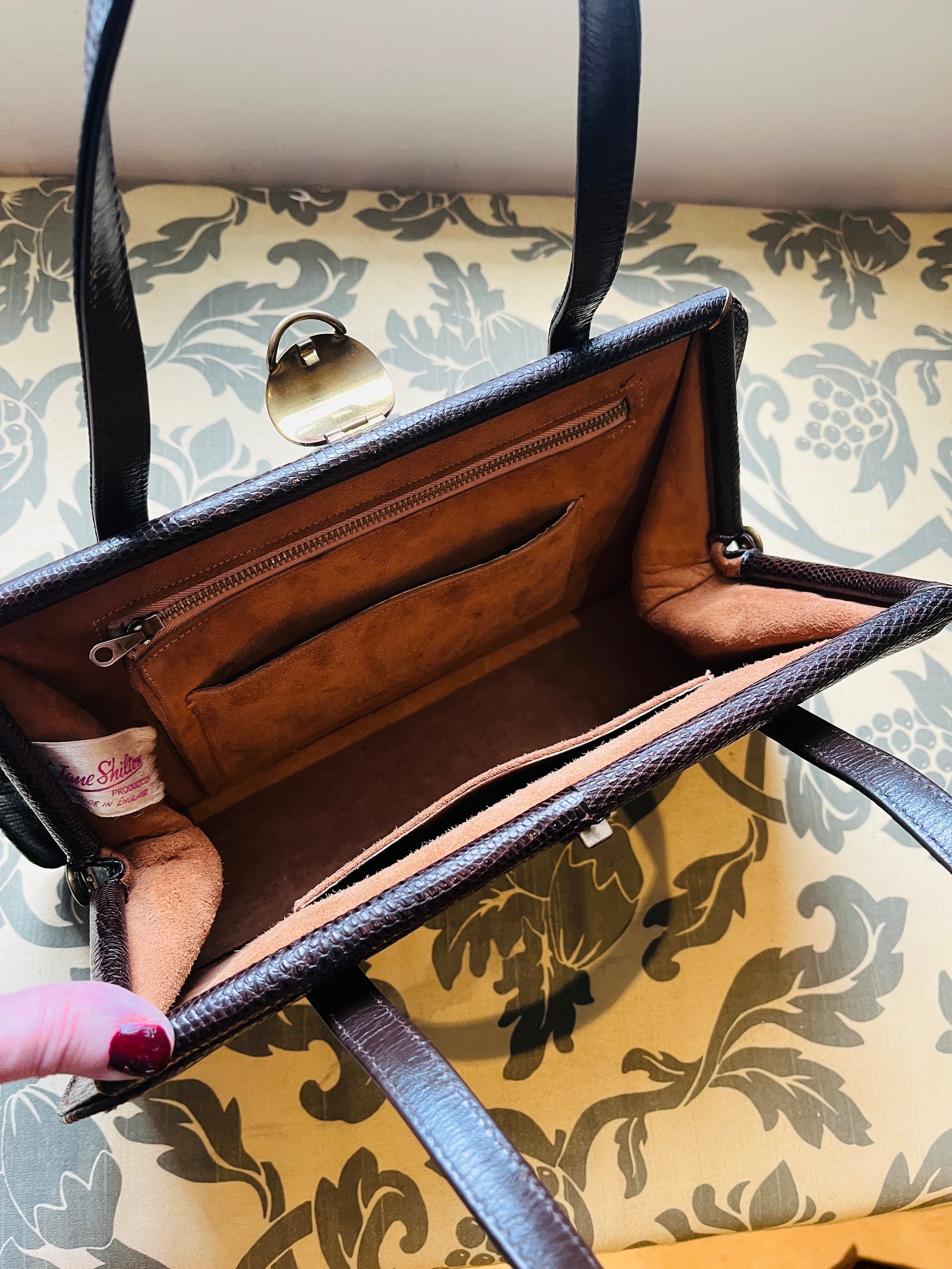 Beautiful Vintage 1950's 'jane Shilton' Leather Handbag, Made in