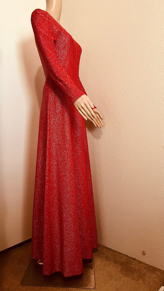 BEAUTIFUL Vintage Red Sparkly Dress Made In USA By