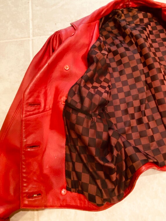 BEAUTIFUL Vintage 1980's Red Leather Womens Jacke… - image 10