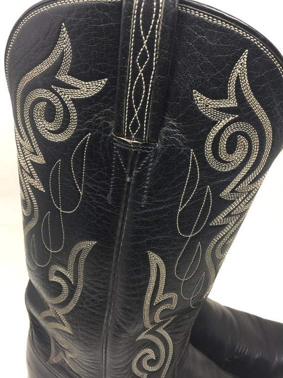 BEAUTIFUL Mens Vintage Handmade Lucchese Black Le… - image 2