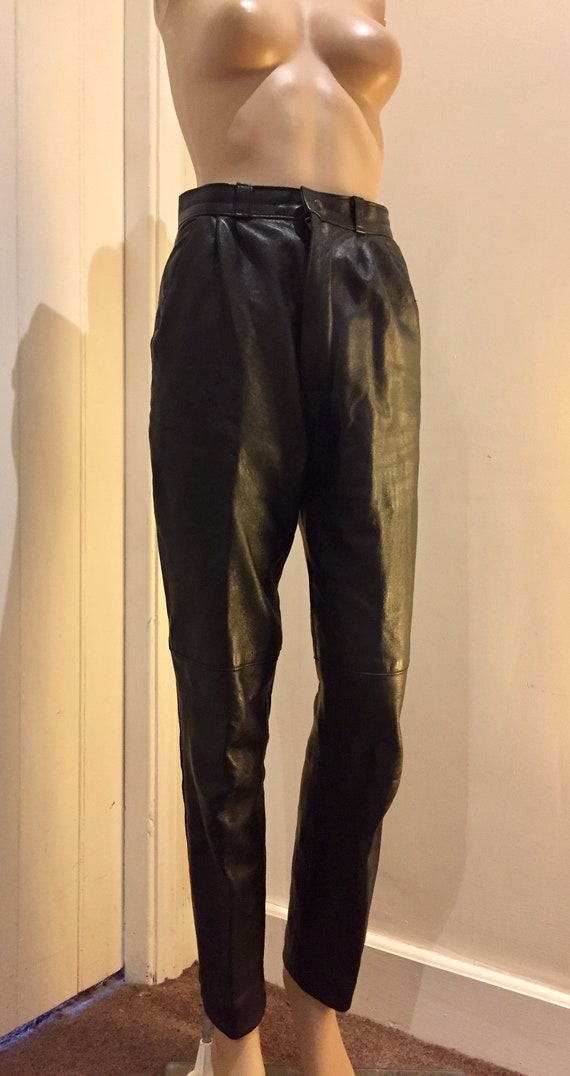 LOVELY Vintage 1980's Black Leather Trousers Made In | Etsy
