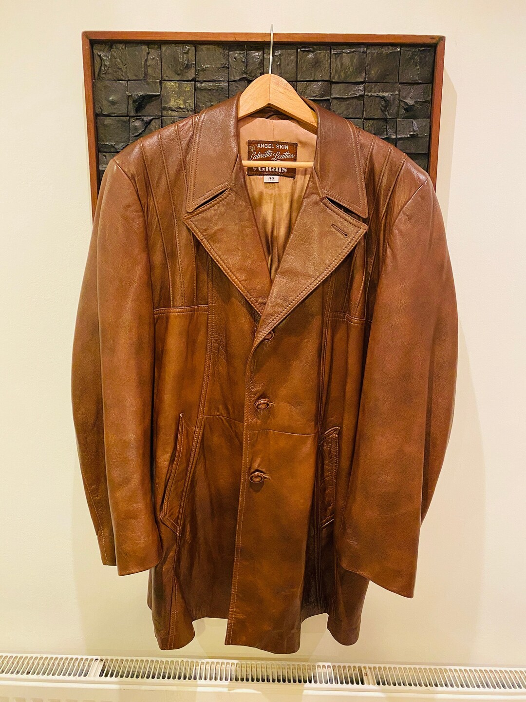 LOVELY Vintage 1960's Mens Leather 'angel Skin' Jacket Made in