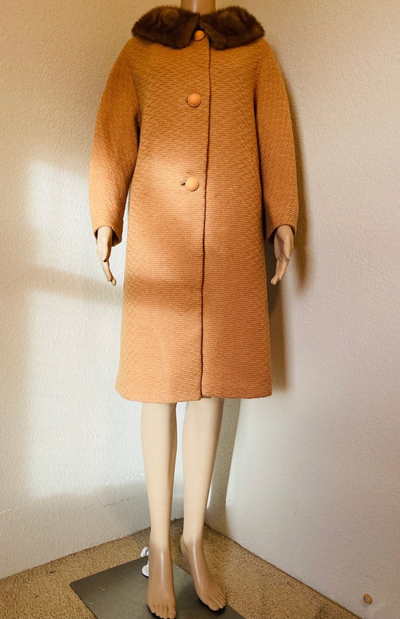 CUTE Vintage 1950's Coat With Furry Collar, Origi… - image 1