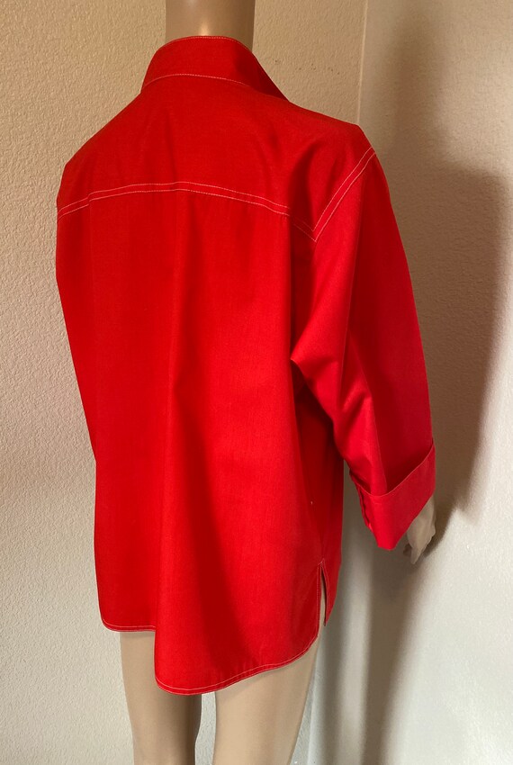 CUTE Vintage 1960's Red Jacket / Shirt Made In US… - image 8